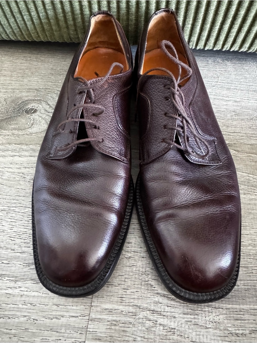 Salvatore Ferragamo Men's Dark Brown Leather Derby Shoes